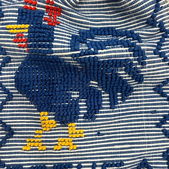 Vintage Portugal Handmade Rooster Chicken Carpet Tote Shopping Bag - Picture 9 of 11